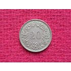 Швейцария 20 раппенов 1962 г.