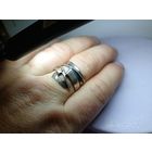 С рубля без мц. кольцо "Волна", 6ХХА 925пр. диам 2.1х2.2см.