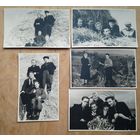Фотосессия на картошке. Студенты Минского института иностранных языков. 1956 г. 9х13 см. 5 фото.