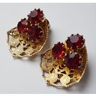 Серьги с кристаллами. 50-е годы. Клипсы размер 3 см на 2,7 см