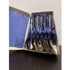 Набор чайных ложек на 6 персон с ручками в виде цветков , Казаковское производственное ювелирное объединение СССР