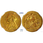 Соверен 1899 г. Королева Виктория (1838 - 1901). Великобритания. NGC AU 58. Золото. КМ# 785