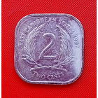 16-08 Восточные Карибы, 2 цента 1997 г. Единственное предложение монеты данного года на АУ
