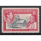165.BrK. Великобритания. Колонии. Острова Питкэрн. Георг VI. Местные мотивы. 1940 г. 1 1/2P. Mi.#3.