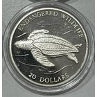 20 долларов 1993 кожистая черепаха 31,5г 925 проба