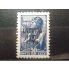 Латвия 1941 Летчик Немецкая оккупация Надпечатка