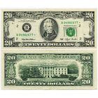 США. 20 долларов (образца 1993 года, B, Нью-Йорк, P493, номер со звездой)