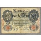 Банкнота 20 марок 1910 год. Германская империя.