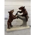 Статуэтка  МЕДВЕДИ НА БРЕВНЕ. Большая. ГДР.    Распродажа коллекции!!!