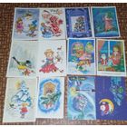 Открытки с новым годом  12 шт