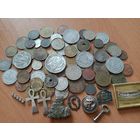 С РУБЛЯ! Лот монет из воды, 60 шт + сопутствующие предметы с пляжа.