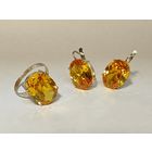 Серьги и Кольцо серебро 925 пр. Размер 23 мм. С рубля.