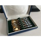 Ложечки серебро 875 . Эмаль с золочением. Лю5