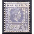 49.BrKM. Великобритания. Колонии. Маврикий. Георг VI. Стандарт. 2,5R. 1938 г. Mi.#212Aa.
