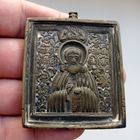 Икона Преподобный Сергий Радонежский, 19 век, 2 эмали