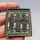 Икона Избранные святые, 1850-1890 годы, 5 эмалей