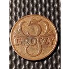 5 грошей 1925 г. без мц. Польша.
