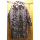 Пальто демисезонное с капюшоном, р.52-54, баклажан