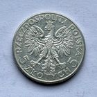 Монета СЕРЕБРО Польша 5 злотых 1934 год Ядвига ОТЛИЧНЫЕ