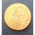 Дукат 1758 года. Утрехт. С рубля, без МЦ.