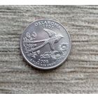 Werty71 США 1 квотер 25 центов 2008 D Оклахома Ласточка Птица
