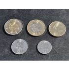 Индия 1, 2, 5, 10, 20 рупий 2022-2023 (Комплект) 75 лет независимости Unc