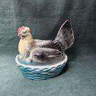 Старт с 1 Рубля !!! СССР Курочка курица наседка насетка Фарфоровая статуэтка Фигурка Масленка шкатулка Фарфор до 1917г. Кузнецов М.С.Царская Россия !!!