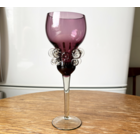 Бокал подсвечник стрыйский завод Марганцевое стекло 25см