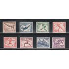 Германия(Рейх)-1936,(Мих.606-616)  **/* ( 5 м - **, 3 м-без клея) ,  Спорт,  ОИ-1936 (полная серия)