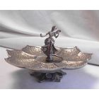 Орешница Статуэтка Дама с веером БРОНЗА Серебрение