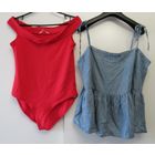 Красное Боди Декольте Трикотаж Хлопок Майка Топ