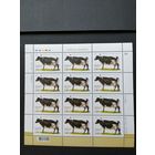 Украина 2015 Четыре листа каждый из 12 марок "Домашние животные. Коровы" (чистые**) Mi.1491-1494