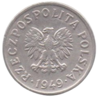 Республика Польша. 20 грошей 1949. Медно - никелевый сплав. Нечастая.