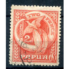 Британские колонии - Папуа - 1932г. - жизнь в Папуа, ландшафты, райская птица, 2 Р - 1 марка - гашёная [Mi 82]. #3-WB-70-A-1