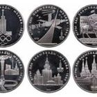 Набор из 6 юбилейных монет 1 рубль 1977-1980 Олимпиада - 80 в запайках