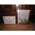 Картины-вышивки 2 шт.гладью и крестиком ср.20-го века.С рубля.