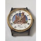 Новые !!! Часы Луч. Кварц. в упаковке и с документом. 1999 год.  Красный костел. День. Ночь. солнышко и луна бегают между башенками.Новые . темный корпус..новая батарейка 18.07. 2025 г.