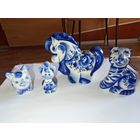 Набор фарфоровых фигурок ГЖЕЛЬ , СССР .