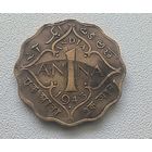 Индия - Британская 1 анна, 1943 - Бомбей  1-14-13