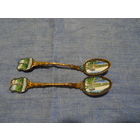 Ложка чайная сувенирная "Владивосток", латунь, эмаль, винтаж СССР ,13,5 см