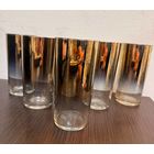 Набор винтажных высоких стаканов с серебряным напылением.