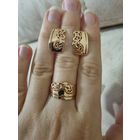 Золотой набор. Кольцо+серьги