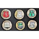 Гербы. Серия "Древний Герб". Тула, Венев, Ефремов, Епифань, Уральск, Баргузинск. Цена за знак