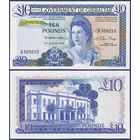 Гибралтар, 10 фунтов 1986 г, P-22 (A, королева Елизавета II), UNC