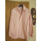 Блузка льняная розовая