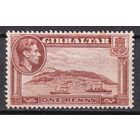 92.BrK. Великобритания. Колонии. Гибралтар. Георг VI.1P. 1938/49 гг. Mi.#108DX.