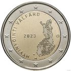 2 евро 2023 Финляндия Социальные и медицинские службы UNC из ролла