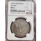 5 Марок 1932 A Дуб Германия Серебро в слабе NGC MS 62