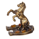 Статуэтка миниатюра Лошадь на подкове Латунь/Янтарь