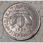 Нигерия 6 пенсов, 1959 (14-11-43(в))
